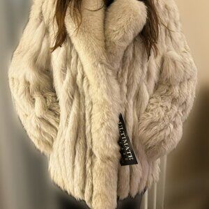 Vintage Natural Blue Fox Fur Jacket